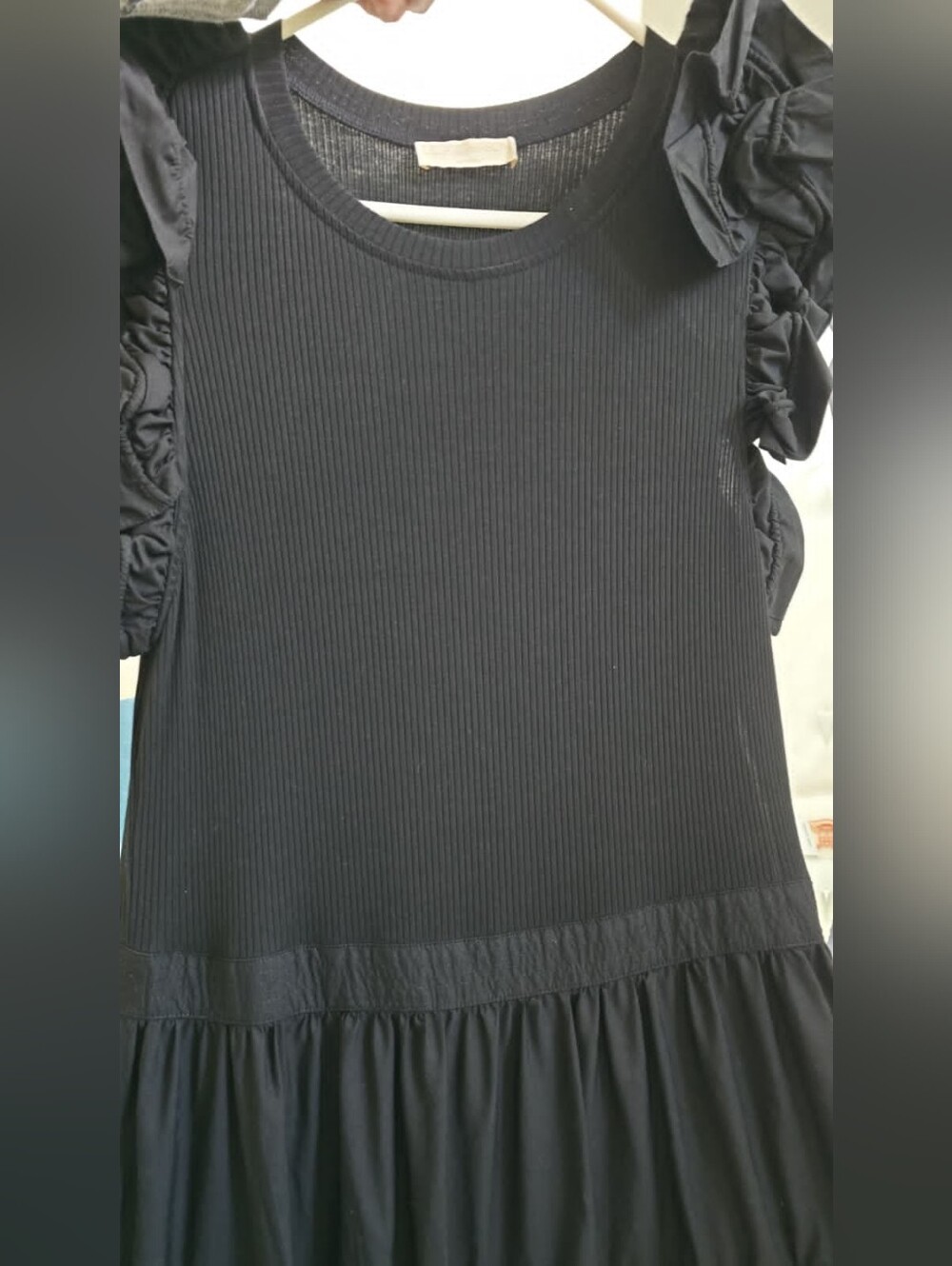 Ulla Johnson Black Ruffled Sleeve Dress - Size 8 - Picture 4 of 6